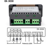 220V Digital Temperature Controller EK-3010/EK-3020/EK-3030 Refrigerator Refrigeration Defrost Thermostat Sensor