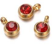 10Pcs 6mm Stainless Steel Birthstones Charms Pendants Rhinestone Crystal Beads Pendant for Necklace Bracelet Jewelry Making