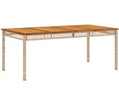 Mesa de Jardín sintético madera Acacia beige 180x90x75 cm