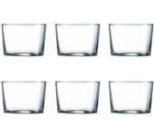 LUMINARC RUTA Set 12 Vaso Bajo Vidrio 23CL Transparente Brillo Fabricado en Francia Reciclable