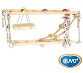 Duvo DUVO Parque de Madera para Hamster - Juguete para Hámster - Ejercicio para Mascota - Estrés de Mascota - Escaleras y Balancín Incluidos