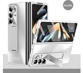 For Samsung Galaxy Z Fold 6 5 4 3 5G Case Plating Hinge with Pen 360 Full Screen Protector AG Matte Shockproof Kickstand Cover