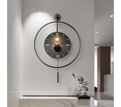 Reloj de pared moderno con esfera de madera de nogal, reloj de pared de péndulo moderno grande, relojes de pared para decoración de sala de estar, esfera minimalista de metal clásico, reloj de pared decorativo grande hecho a mano, para sala de estar, coci