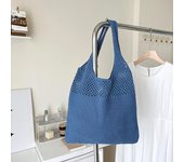 Bolsos de hombre de gran capacidad para Mujer, Bolso de tejido hueco, bolsos de DOT, Tote de Compras Eco Femenino