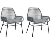 vidaXL Sillones de jardín con cojines 2 uds ratán sintético gris