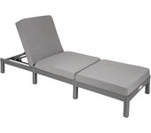 Tectake - Tumbona de poliratán SOFÍA, Fácil de limpiar, Diseño muy bonito y elegante, Respaldo ajustable en 6 posiciones