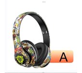 LED Graffiti Foldable Wireless Bluetooth Headphones Noise Canceling Super Bass Headsets Gamer Earphones Support TF With HD Mic