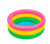 Piscina hinchable 3 aros colores con suelo hinchable (Capacidad 28 litros) (1/3 años)61x22 cm - Modelos surtidos (Intex 57107)