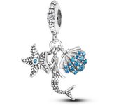 Summer 925 Silver Color Shell Pearl Fishtail Luminous Ocean Series Charms Beads Fit Pandora 925 Original Bracelets DIY Jewelry