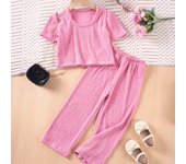 Girls Solid Color Suspenders Summer Suspenders Ruffles + Wide Leg Pants 2 Pieces Dress Set White Cute Elegant Baby Clothes