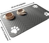 Waterproof Dog Food Mat -Placemat for Food and Water Bowl，Rubber Backing ，Absorbent,，Non-Slip, Durable, Easy Clean Pet Food Mat