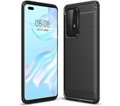Tumundosmartphone Funda Gel Tpu Tipo Carbon Negra para Huawei P40 Pro