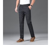 Luxury Brand Men's Stripe Plaid Casual Pants Men Army Green Four Seasons High Quality Business Trousers Men's Slim Straight Pant