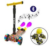 Patinete Shuttle PREMIUM para niños con humo, patinete infantil de 3 ruedas con luces led en las ruedas, humo, altavoz y bluetooth para escuchar música, el manillar es regulable en altura para adaptarse al crecimiento del niño.