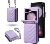 Anti-Knock Wallet Cell Phone Coque Case for Samsung Galaxy Z Flip 5  Flip4 Flip 3 4 Flip5 Flip6 Card Slot Business Leather Cover