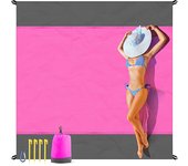 Manta de Playa resistant a la arena de gran tamaño, 79 ''× 83'', Tapete de Playa extragrande, Tapete de picnics portáril para Viajes, campamentos, senderismo, artículos Esenciales de Playa livianos, tapete familiar resistente a Agua de Nailon 210T