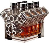 Botella decantadora de whisky con forma de motor V8, jarra personalizada para amantes del whisky y los coches (Estilo A)