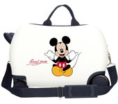 Disney Maleta Correpasillos ABS Rígida Mickey Cheerlful Blanco