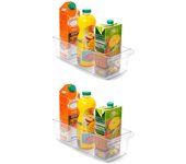 Cajones organizadores Reutilizables para frigorífico Nº 12 - Fabricado en plástico - Recipiente de plástico Transparente - 10 x 14,5 x 37 cm