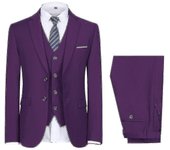 Mens Suit Wedding Party Dinner 3-pieces Suit Blazer Vest Pants 9 Colors