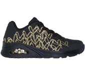 Zapatillas Skechers Uno Golden Heart para mujer en color negro