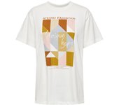 Only Onlfibi Fleur Life S/S O-Neck Tee Cs Jrs 15331299 Cloud Dancer Mujer