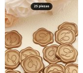 25pcs Initial Alphabet Adhesive Wax Seal Stickers, Letter (A B D F G H J K L M N P R U V ) Wax Seal Stamp Stickers Envelope Seal