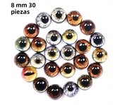 30Pcs 6/8/12/16mm Mixed Style Eyes Round Time Gem Cover Glass Dome Jewelry Pendant Settings