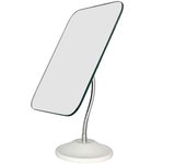 Espejo de maquillaje con cuello de cisne flexible ajustable, con soporte, espejo de afeitar para ducha, cuadrado, 7,5 pulgadas de largo x 6,5 pulgadas de ancho (grande)