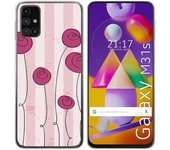 Tumundosmartphone Funda Gel Tpu para Samsung Galaxy M31s diseño Flores Vintage Dibujos