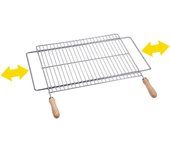 Parrilla extensible 10cm inox para barbacoa. Medida: 70x40cm. 2820 Sauvic