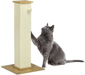 PawHut Poste Rascador para Gatos Rascador para Gatos de 80 cm Árbol para Gatos con Poste de Sisal y Bola Colgante para Interiores 38x38x80 cm Roble