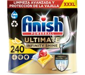Finish - Powerball Ultimate Infinity Shine Limón, 80 | 160 | 240 Pastillas Lavavajillas, Quitagrasas, Formato 1x80 | 2x80 | 3x80
