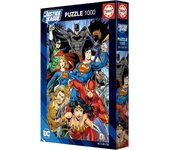 Educa - Justice League DC Comics | Puzzle de 1000 Piezas para Adultos. Medidas: 48 x 68 cm. Incluye Cola Fix Puzzle. A Partir de 14 años