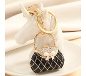New Creative Cute Rhinestone Metal Keychain, Mini Handbag Keychain for Women and Girls Car Interior Accessories Car Decoration