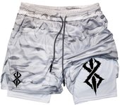 Graphic 2 in 1 Athletic Shorts for Men Gym Workout Running Performance Shorts with Phone Pocket Quick Dry Breathable Lightweight