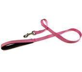 Correa nylon lisa rosa para perros - 1,5 x 120 cm - Material antideslizante, duradero y resistente
