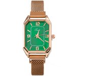 Reloj para mujer con numeración, correa magnética cuadrada, movimiento de cuarzo, un reloj práctico y moderno para la mujer