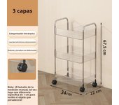 UNTIOR Transparent acrylic trolley cosmetics bedroom living room snack storage shelf bathroom mobile home shelfstorage shelf