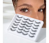 12 Pairs of Mass-produced Natural Slender Fish Tail Crossed False Eyelashes 15mm