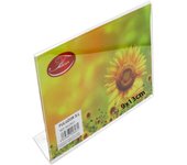 Portafotos, soporte de plástico transparente de sobremesa para fotos, marco para fotografías, oficinas, negocios, hogar (Horizontal, 9 x 13 cm)