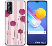 Funda Gel Tpu para Vivo Y52 5G / Y72 5G diseño Flores Vintage Dibujos