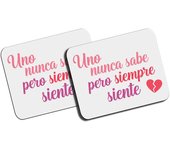MERCHANDMANIA Pack 2 AlfombrillaS MedianaS frase bonita sentimientos amor novios corazon roto mousepad raton