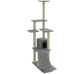 Rascador para Gatos con postes de ISAL gris Claro 155 cm