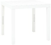 vidaXL Mesa de jardín de plástico blanco 78x78x72 cm