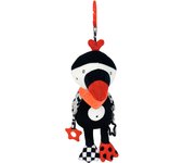 Lindo mordedor calmante muñeco cachorro conejo blanco y negro cascabel juguete de peluche con sonajero juguete de papel para bebé