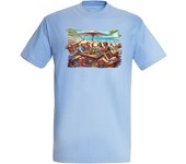 MERCHANDMANIA CAMISETA AZUL CIELO playa amigos fiesta chiringuito verano beach club moda verano tshirt
