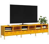 Mueble TV acero laminado en frío amarillo mostaza 202x39x43,5cm