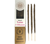 Incienso Botánico Lotus y Olíbano de Green Tree - 9 varillas gruesas artesanales de hierbas