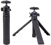 Telescopic Tripod Mini Double Cold Shoe Ball Head with 1/4 Screw Tripod Selfie Stick for Mobile Action Camera Gopro Insta360